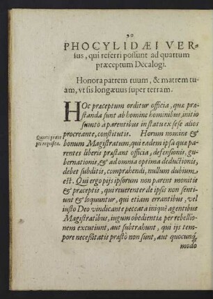 Honora patrem tuum, & matrem tuam ...