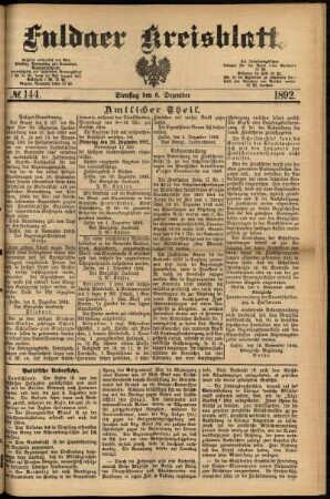 Ausgabe vom Dienstag, den 06. Dezember 1892.