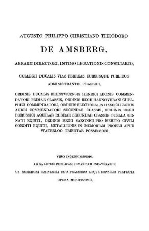 Augusto Philippo Christiano Theodoro. De Amsberg.