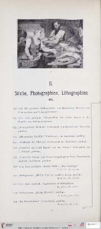 II. Stiche, Photographien, Lithographien etc. (Nr. 98 - 181)