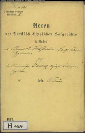 Hasselmann, Fuhrmann in Lemgo gegen Siewing, Maurermeister in Lemgo