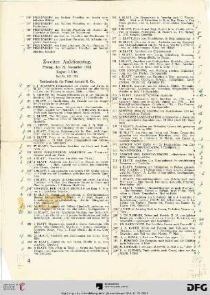 Zweiter Auktionstag. Freitag, den 23. November 1934. Beginn 3 Uhr. (Nr. 183-374)