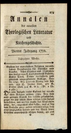 Achtzehnte Woche