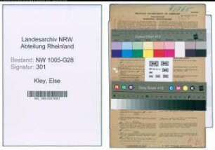 Entnazifizierung Else Kley , geb. 10.04.1893 (Postsekretaerin)