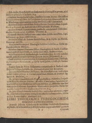 Libri Theologici Theologorum Romano-Catholicorum.