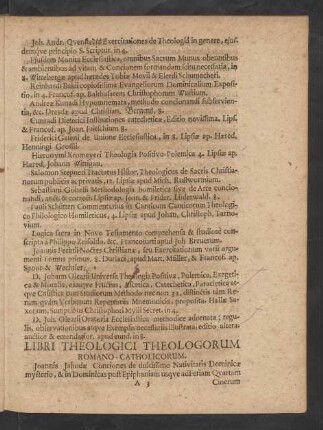 Libri Theologici Theologorum Romano-Catholicorum.