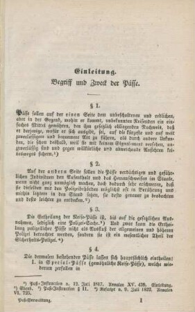 Einleitung. Begriff und Zweck der Pässe.