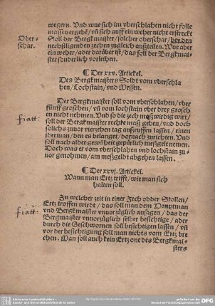 Der XXVI. Artickel. Wann man Ertz trifft/ wie man sich halten soll.