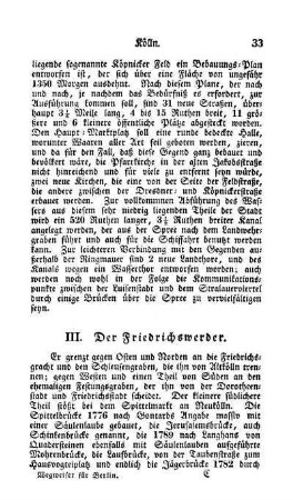 III. Der Friedrichswerder