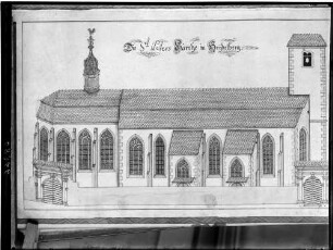 Heidelberg Aus Thesaurus Palatinus Zeichnung Sankt Peters Kirche