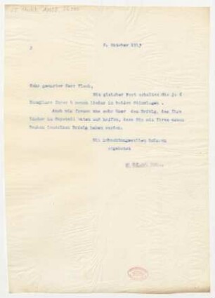 Brief an Fritz Fleck : 08.10.1913