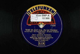 Weiß ich doch Eine, die hat Dukaten : aus der Oper: Die verkaufte Brau"; ersterTeil / (Friedrich Smetana)