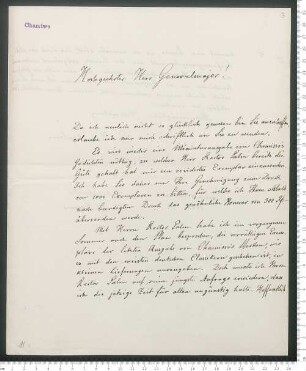 Brief von Karl August Reimer an ... Bayer