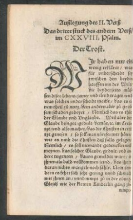 Das dritte Stuck des andern Verß/ im CXXVIII. Psalm. Der Trost.