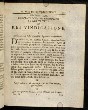 353-361, Sp. 99. De Rei vindicatione