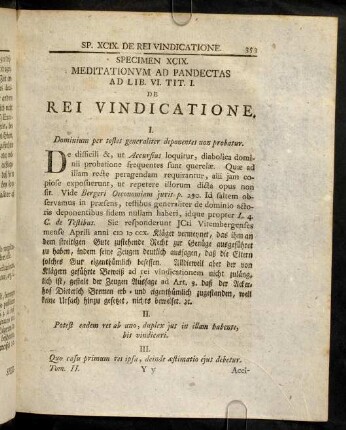 353-361, Sp. 99. De Rei vindicatione