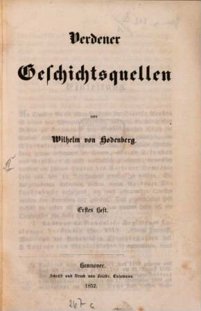 Verdener Geschichtsquellen, 1
