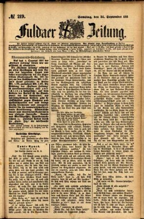 Ausgabe vom Samstag, den 24. September 1881.