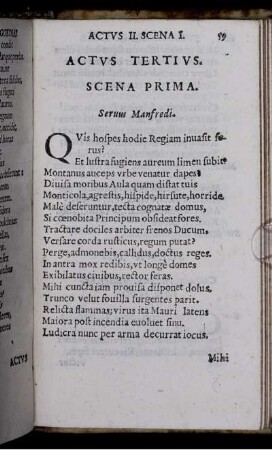 Scena Prima. Servus Manfredi