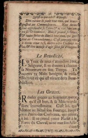 Le Benedicité. - Le Sacrement de l´Autel.