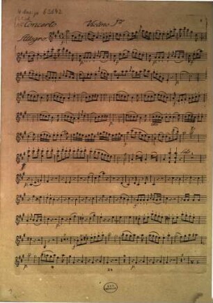 [Concert pour le forte piano, ou clavecin à deux violons, 2 obois, 2 cors, taille et basse]