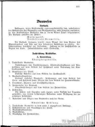 Bauwesen Fachrichtung für Architektur