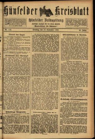 Ausgabe vom Dienstag, den 18. September 1923.
