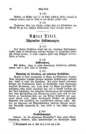 Achter Titel. Allgemeine Bestimmungen