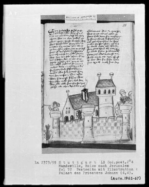 Jean de Mandeville, Reise nach Jerusalem — Palast des Priesters Johann, Folio 72recto