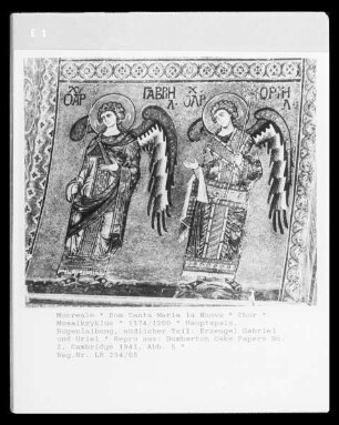 Mosaikprogramm — Hauptapsis, Chor — Chorgewölbe: Hetoimasia, Tetramorph, Cherubim, vier Erzengel