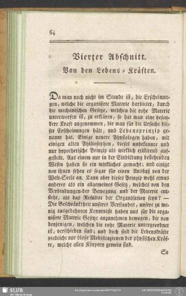 Vierter Abschnitt. Von den Lebens-Kräften