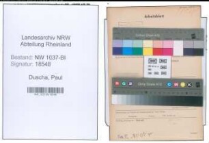 Entnazifizierung Paul Duscha , geb. 04.08.1909 (Reg.Inspektor)