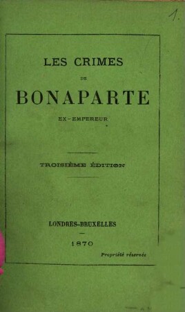 Les crimes de Bonaparte ex-empereur