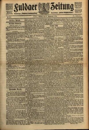 Erste Ausgabe vom Montag, den 06. Dezember 1909.
