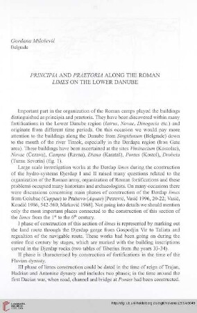 15: Principia and Praetoria along the Roman Limes in the Lower Danube