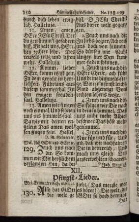 XII. Pfingst- Lieder. - XV. Am Michaelis Fest.