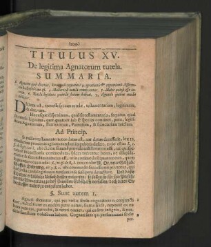 Titulus XV. De legitima agnatorum tutela.