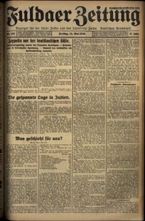 Ausgabe vom Freitag, den 23. Mai 1930.