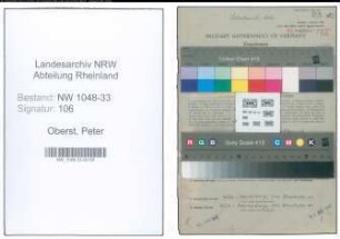 Entnazifizierung Peter Oberst , geb. 08.12.1897 (Lehrer)