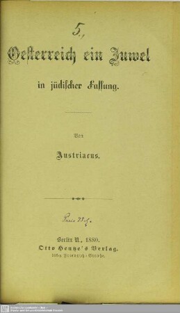 Oesterreich ein Juwel in jüdischer Fassung