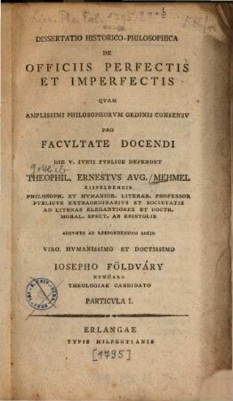 Dissertatio historico-philosophica De officiis perfectis et imperfectis