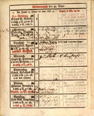 Schreib-Kalender zum Gebrauche für Jedermann : zumal für Beamte, Geistliche, Handels- und Gewerbsleute. 1815