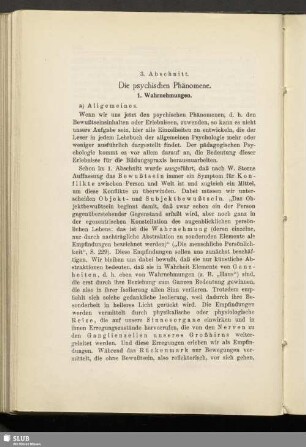 3. Abschnitt. Die psychischen Phänomene