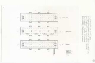 Vergnügungszentrum Stuttgarter Platz, Berlin-Charlottenburg (Diplomarbeit bei Bernhard Hermkes): Grundrisse 1. - 4. Untergeschoss 1:500