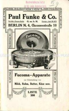 Apparate zur Untersuchung von Milch, Rahm, Butter und Käse