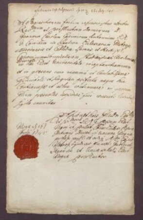 Mainzer Studienzeugnisse des Grafen Johann Karl Casimir von Stadion-Thannhausen.