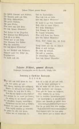Johann Fischart. genannt Menzer