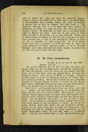 Zur Lehrer-Auswanderung