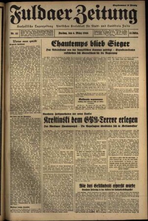 Ausgabe vom Freitag, den 04. März 1938.