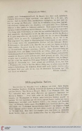 Bibliographische Notizen